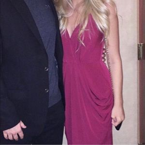 BCBG Faux Wrap Midi Dress RED